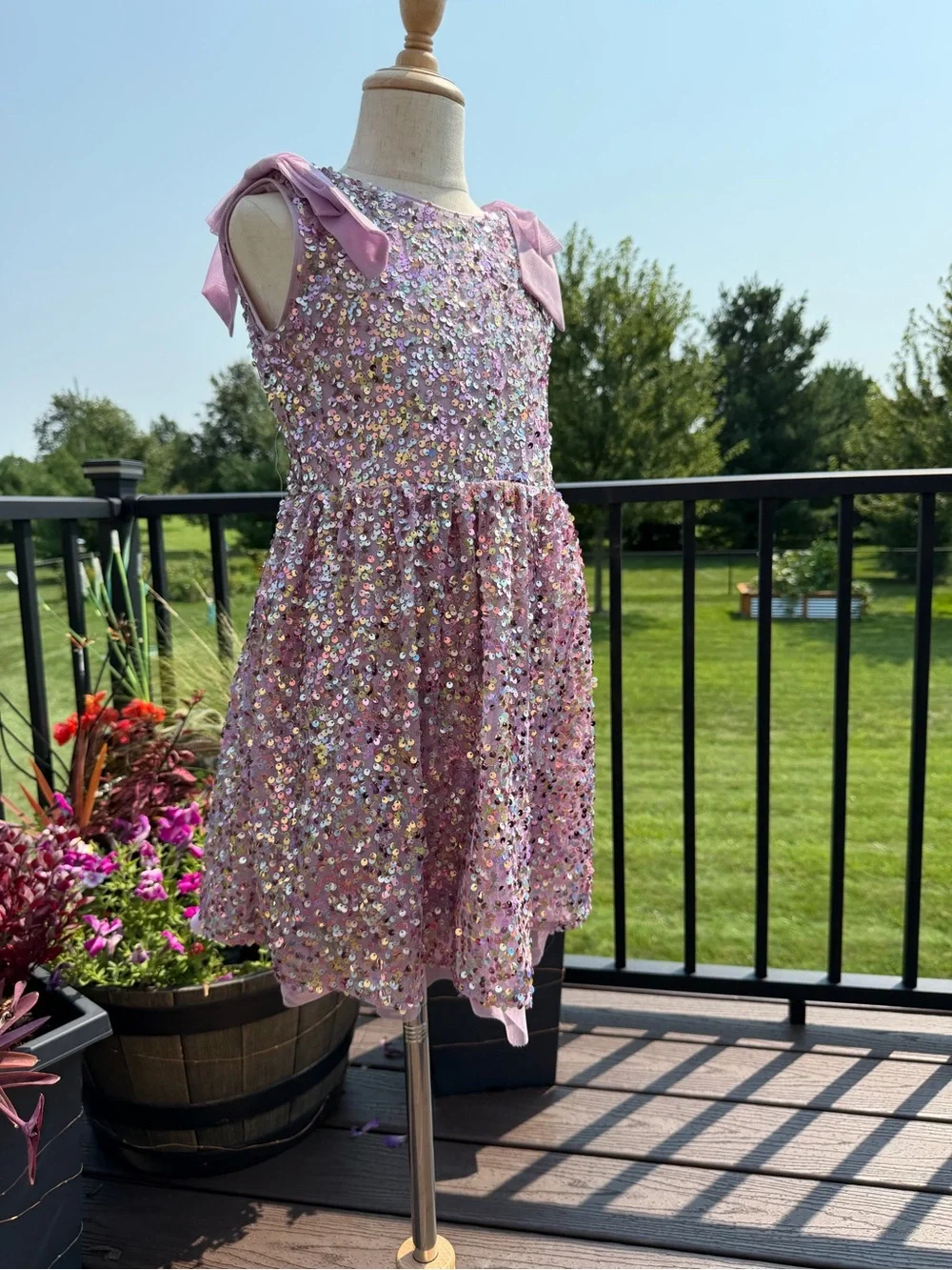 Cat & Jack Girls Sequin Party Dress Size 8 Lavender Pink Worn Once